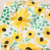 One Pieces Kids Girls Swimwear Summer Baby Ruffle Sunflower Print Straps Swimsuit Tops Shorts Two Piece Set Swimming Suit