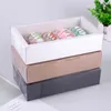 StoBag 10pcs Cookie Cake Food Paper Box Carton With Transparent Cover Donut Chocolate Birthday Gift Box For Event & Party Favors 210602