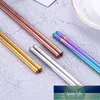 Glossy Titanium Plated Chopsticks Stainless Steel Non-slip Golden Chopsticks Blue Rose Gold Black Rainbow Square Chopsticks LZ0443