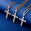 Hip Hop Mens Jewelry Cross Pendant Luxury Designer Halsband Bling Diamond Iced Out Pendants With Rope Chain Rapper Women Fashion A326i