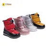 Clibee Girls Boys Winter Snow Boots Kids Warm Waterdichte Anti-Slip Anti-Collision Hight-Cut Outdoor Schoenen Kinderen Laarzen 22-27 211108