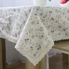 Table Cloth Dandelion Kapok Printed Cotton Linen Tablecloth With Lace Hem For Living Dining Room Picnic Mat Home Cushion Cover Decor