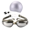 Goggles 2021 Men Kvinnor Simning HD HD Vattentät bad Gogglesswimming Capnose Clipear Plugs2724793