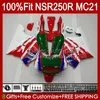 OEM-injektion för Honda NSR250 NSR 250 R MC21 PGM3 NSR250R 90 91 92 93 103HC.13 NSR 250R NSR250RR Green Red Hot 1990 1991 1992 1993 Fairings