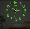 DIY digital decoration Reverse Luminous Clock wall stickers Night vision grow watches creative cute reversing