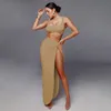 24SS Designer Zweiteiliges Kleid Damen Lange Röcke Zweiteiliges Set Rock Frau High Split Sexy Kleid Anzüge Kurze Kleider 2-teilige Kleidung Party-Kleidungssets