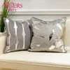 Avigers Luxury Grey Gold Silver Cushion Covers Decorative Pillow Cases Applique Throw Pillowcases 45 x 45 50 x 50 Cushions 210315