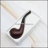 Pipes Smoking Aessories Household Sundries Home & Gardenboutique 705 Carved Ebony Solid Wood Manual Old Curved Log Filter Tobao Pipe Hwf7127