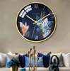 Les dernières horloges murales, la créativité muette du salon de style fleur, la chambre à coucher, l'horloge murale simple et moderne non perforée