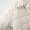 Women's Down Parkas 2022 Autumn Winter Fashion Women Plaid Puffer Coat Overized Maxi Robe Long Parka Casual Outerwear