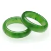 Naturalny Jasper Green S Real Stone Jade Biżuteria dla mężczyzn lub Nickles Women Wave Ring