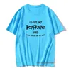 Я люблю своего парня, она купила мне эту рубашку Валентина подарок Новый хлопок с коротким рукавом футболки O-шеи Harajuku футболка G1229