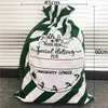 Expédition rapide Santa Sacks 100pcs / lot 38 Styles Grand Noël Toile Santa Sack Cordon Cadeau Sac Stripe Santa Bag 201006