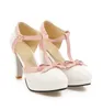 Colors Bride Wedding Shoes Sweet Thin High Heels T-Strap Sandals Women Butterfly-knot Bordered Party 34-43 K3v3#