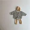 Bebek Kız Yumuşak Pamuk Uzun Kollu T-Shirt Bebek Sevimli Çizgili Dip Gömlek Toddler Boys Tops 210312