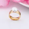 Eheringe Mode Edelstahl Nachahmung Perle Drei Farben Nette / romantische Finger für Frauen Schmuck Verlobungsgeschenke