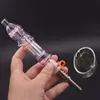 Dab Straw oil burner Pipe With 14mm Titanium Nail tip and wax jar container Oil Rigs Glass Water Pipe Mini wax Bong