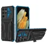 Lensbescherming Schokbestendig Hybride Rugged Kickstand Cases voor Samsung Galaxy S21 Ultra S20 FE OPMERKING 20 A32 A42 A22 Kaarthouder Slothoezen