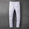 size 28-40 Mens Jeans Skinny Distress Ripped Destroyed Stretch Biker Denim white Slim Fit Hip Hop Pants For Men