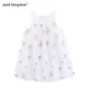 Mudkingdom Girls Dresses Sleeveless Net Yarn Cute Heart Swan Print Princess Dress 210615