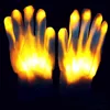 Party Supplies 2pcs/pack LED Gloves Neon Guantes Glowing Halloween Light Props Luminous Flashing Skull Gloves Stage Costume Christmas