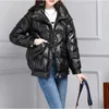 Piumino da donna Parka Inverno 2022 Giacca imbottita usa e getta con viso luminoso corto imbottito in cotone allentato coreano piccolo