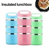 Chaud Multifonction123 Couche En Acier Inoxydable PP Bento Lunch Box Isolation Conteneurs Alimentaires LeakProof Portable Réchauffement Lunch Box 201015