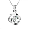 Crystal Womens Necklaces Pendant women's love gold silver plated