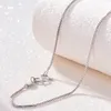 Real 925 Sólido Plata Colgante Collar Plaza 9 * 11mm Zirconia Diamante Joyería Fina para Mujeres Regalo XDZ143