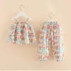 Summer 2 3-4 6 8 10 Years Children Flora Sleeveless Top+Trousers 2 Pcs Suit Baby Kids Girls Strapless Chiffion Clothing Set 210625