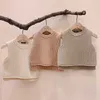 Toddler Bebek Kız Erkek Kolsuz Kazak Yelek Moda Çocuk Giyim Born Örme Ceket Tops 211203