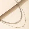 Ins Fashion Gold Bead Chain Choker Necklace for Women Gold Alloy Metal Clavicle Adjustable Party Jewelry Collar