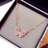 Trendy Schmetterling Halskette Feste 925 Sterling Silber für Mädchen Weihnachtsgeschenk Fine Schmuck Großhandel NL070