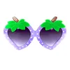 Härlig frukt Kids Designer Solglasögon Strawberry Shape Frame Boys and Girls Söt UV400 Skydd Glasögon Partihandel