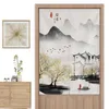 Rideau Tentures Style Chinois Porte Encre Paysage Cloison Décorative Salon Chambre Moitié Feng Shui