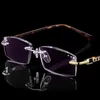 Okulary przeciwsłoneczne moda luksusowe okulary czytania bez brzegi ramy tnące rama kwadratowy czytnik mężczyzn presbyopia antyblue ligh8423363