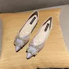 ファッションダイヤモンドの女性の靴フラットズ簡潔な快適なオフィスフェムメパーティー尖ったつま先女性Rubbe Zapatos de Mujer 2020 0227