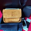 brown suede handbag