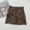 Heliar Leopard Bodycon Outwear femminile di lana A-line Night Club Minigonna sexy casual da donna Primavera 210310