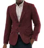 Herringband Wool Men Suits Business Casual Tuxedos Slim Fit bruidegom feestjas op maat gemaakte werkkleding trouwpak 0508