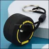 Keychains Fashion Accessoires PVC Soft Rubber Lovely Creative Tyre Hanger Cars Key Chain Paar Schoolbag Drop Delivery 2021 4ube