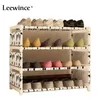 Leewince Armoires à chaussures simples Ferronnerie Assemblage multicouche d'étagère à chaussures avec armoire à chaussures anti-poussière simple et moderne 50 cm de hauteur Y200527