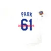 Cousu personnalisé Chan Ho Park 1997 Home Jersey w / Jackie 50th Patch ajouter un numéro de nom Baseball Jersey