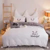 Fashion Simple Style Home Bedding Conjuntos de roupas de cama de linho de linho lençol plano conjunto de cama de lenha plana