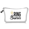 Brides Cosmetic Bag Bridal Shower Bachelor Party Makeup Bag Digital Letters Printed Toiletry Bag for Ladies