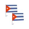 Bandeiras do carro cubano, bandeiras 12x18inch 30x45cm com polos plásticos de 43cm, poliéster 100d, uma camada 80% sangram a impressão lateral do doule