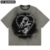 Mannen T-shirt Hip Hop Dark Streetwear Tie Dye Tshirt Print Harajuku Zomer Korte Mouw T-shirt Katoen Tops Tees Oversize 220312