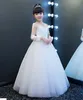 Lovely White/Champagne Tulle Applique Girl's Pageant Flower Girl Dresses Princess Party Child Skirt Custom