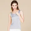 Summer Women 100% Real Silk Tank Tops Casual Knitted Shirts Comfortable Breathable Loose T-shirts 1151 210308