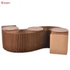 Modern Design Accordion Folding Paper Stool Sofa Chair Home Kraft Paper Bench X0710